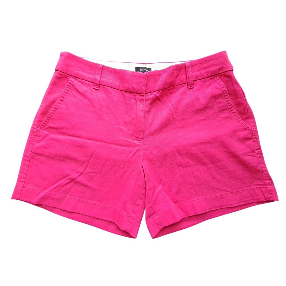 J.Crew Re-Imagined Hot Pink Cotton Chino Shorts Womens‎ Size 4 Barbiecore Preppy